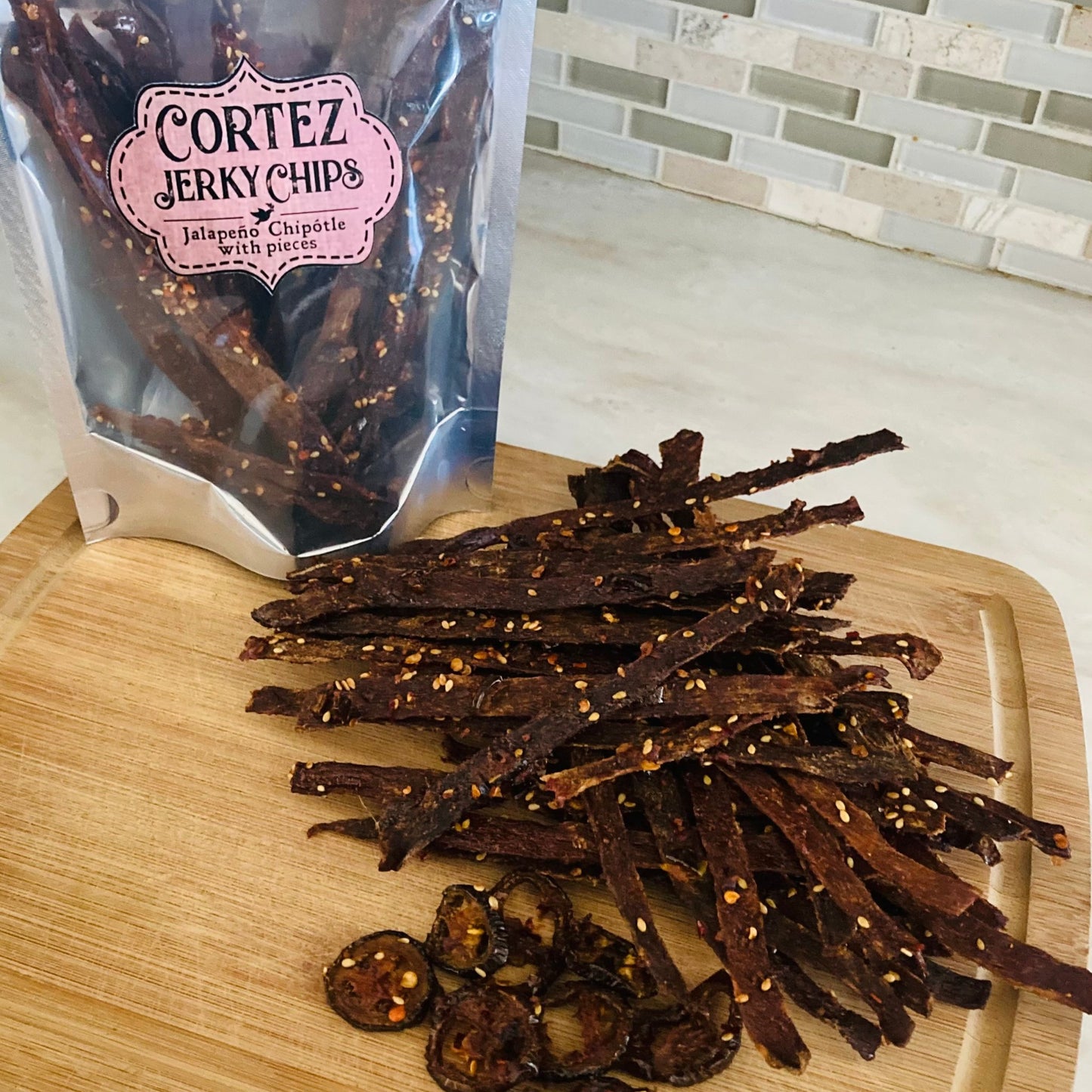 Jalapeño Chipotle Jerky Chips With Pieces